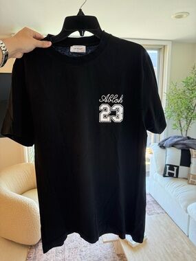 Off-White Black T-Shirt with White 'Abloh 23' Chest Graphic